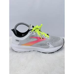 Brooks Launch 9 Womens Running Shoes White Pink Nightlife Size 6.5 Lightweight
